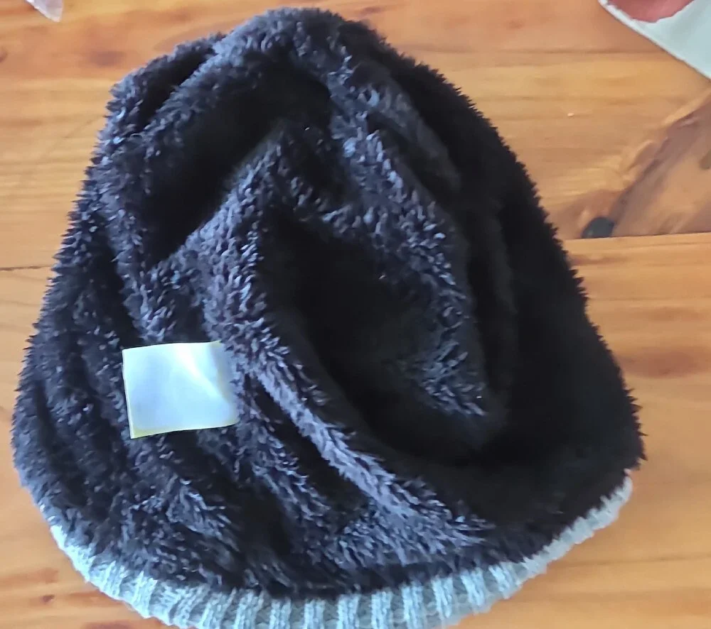 Ribbed Knit Womens Beanie - Light Gray